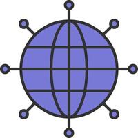 Networking Line Filled Light Icon vector