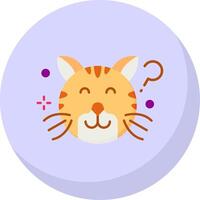 Thinking Glyph Flat Bubble Icon vector