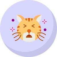 Anguish Glyph Flat Bubble Icon vector