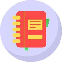 Notebook Glyph Flat Bubble Icon vector