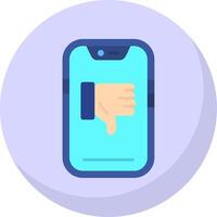 Dislike Glyph Flat Bubble Icon vector