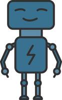 Bot Line Filled Light Icon vector