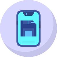 Save Glyph Flat Bubble Icon vector