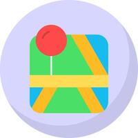 Pin Glyph Flat Bubble Icon vector