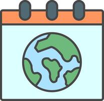 Earth Day Line Filled Light Icon vector