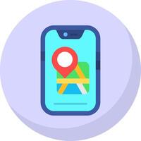 Map location Glyph Flat Bubble Icon vector