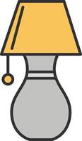 Table Lamp Line Filled Light Icon vector