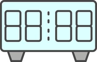 Digital Clock Line Filled Light Icon vector