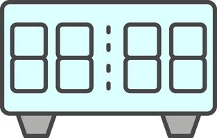 Digital Clock Line Filled Light Icon vector