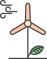 Wind Energy Line Filled Light Icon vector