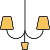 Lamp Line Filled Light Icon vector