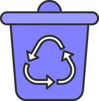 Recycle Bin Line Filled Light Icon vector