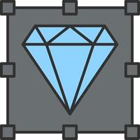 Diamond Line Filled Light Icon vector