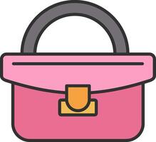 Handbag Line Filled Light Icon vector