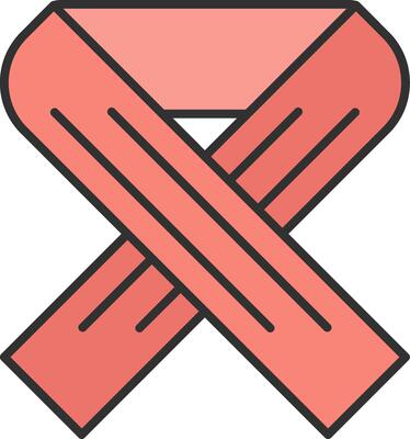 Scarf Line Filled Light Icon
