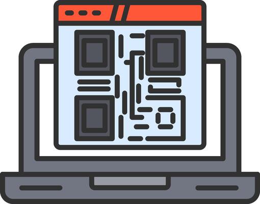 Qr Code Line Filled Light Icon