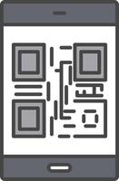 Qr Code Line Filled Light Icon vector