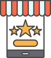Rating Line Filled Light Icon vector