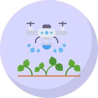 Drone Glyph Flat Bubble Icon vector