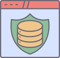 Data Protection Line Filled Light Icon vector