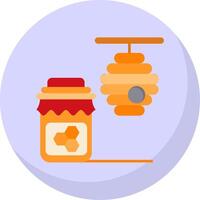 Honey Glyph Flat Bubble Icon vector