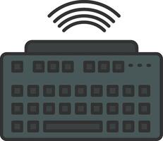 Wireless Keyboard Line Filled Light Icon vector