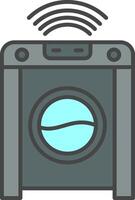 Smart Washing Machine Line Filled Light Icon vector
