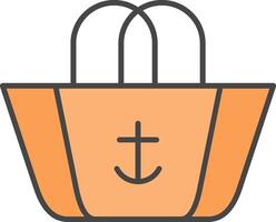 Beach Bag Line Filled Light Icon vector