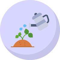 Watering Glyph Flat Bubble Icon vector