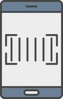 Barcode Scanner Line Filled Light Icon vector