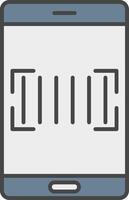 Barcode Scanner Line Filled Light Icon vector