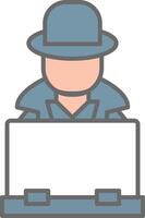 Hacker Line Filled Light Icon vector