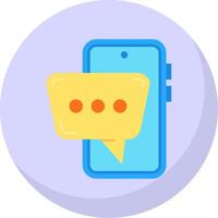 Smartphone Glyph Flat Bubble Icon vector