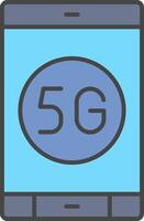 5g Line Filled Light Icon vector