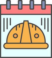 Labor Day Line Filled Light Icon vector