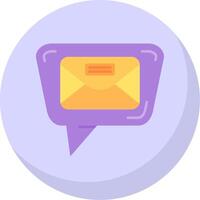 Mail Glyph Flat Bubble Icon vector