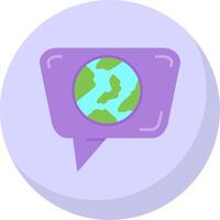 Globe Glyph Flat Bubble Icon vector