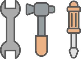 Tools Line Filled Light Icon vector