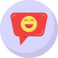 Happy Glyph Flat Bubble Icon vector