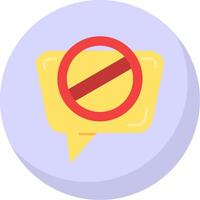 Blocked Glyph Flat Bubble Icon vector