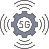 5G Line Filled Light Icon vector