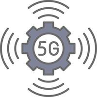 5G Line Filled Light Icon vector