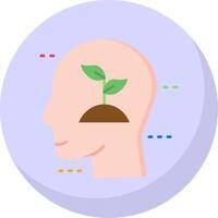 Growth Glyph Flat Bubble Icon vector