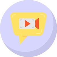 Video chat Glyph Flat Bubble Icon vector