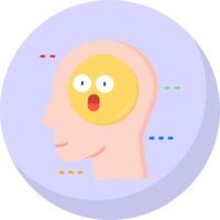 Shocked Glyph Flat Bubble Icon vector