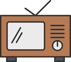 Television Line Filled Light Icon vector