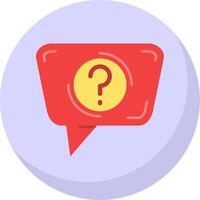 Question Glyph Flat Bubble Icon vector