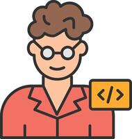 programador línea lleno ligero icono vector