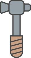 Hammer Line Filled Light Icon vector