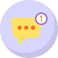 Notification Glyph Flat Bubble Icon vector